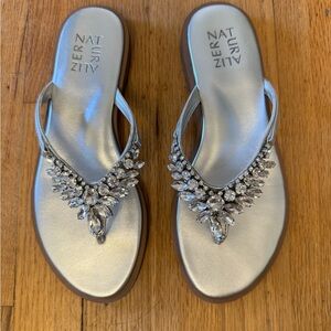 Naturalizer Silver Embellished Women's Sandals